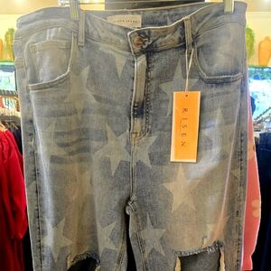 Risen Distressed High Rise Jeans 2XL